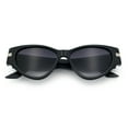 thumbnail image 1 of Womens Thick Temple Mod Cat Eye Plastic Fashion Sunglasses Black Silver - Smoke, 1 of 5