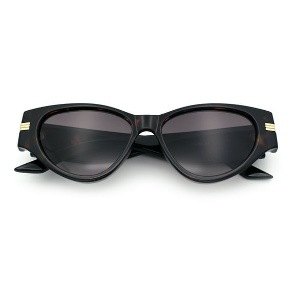 Womens Thick Temple Mod Cat Eye Plastic Fashion Sunglasses Tortoise - Smoke