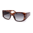 thumbnail image 1 of Womens Thick Temple Mod Fashion Rectangle Plastic Chic Sunglasses Tortoise - Smoke, 1 of 4