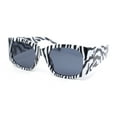 thumbnail image 1 of Womens Thick Temple Mod Fashion Rectangle Plastic Chic Sunglasses Zebra - Black, 1 of 4