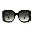 thumbnail image 1 of Womens Thick Temple Plastic Square Mod Butterfly Sunglasses Brown Smoke, 1 of 5