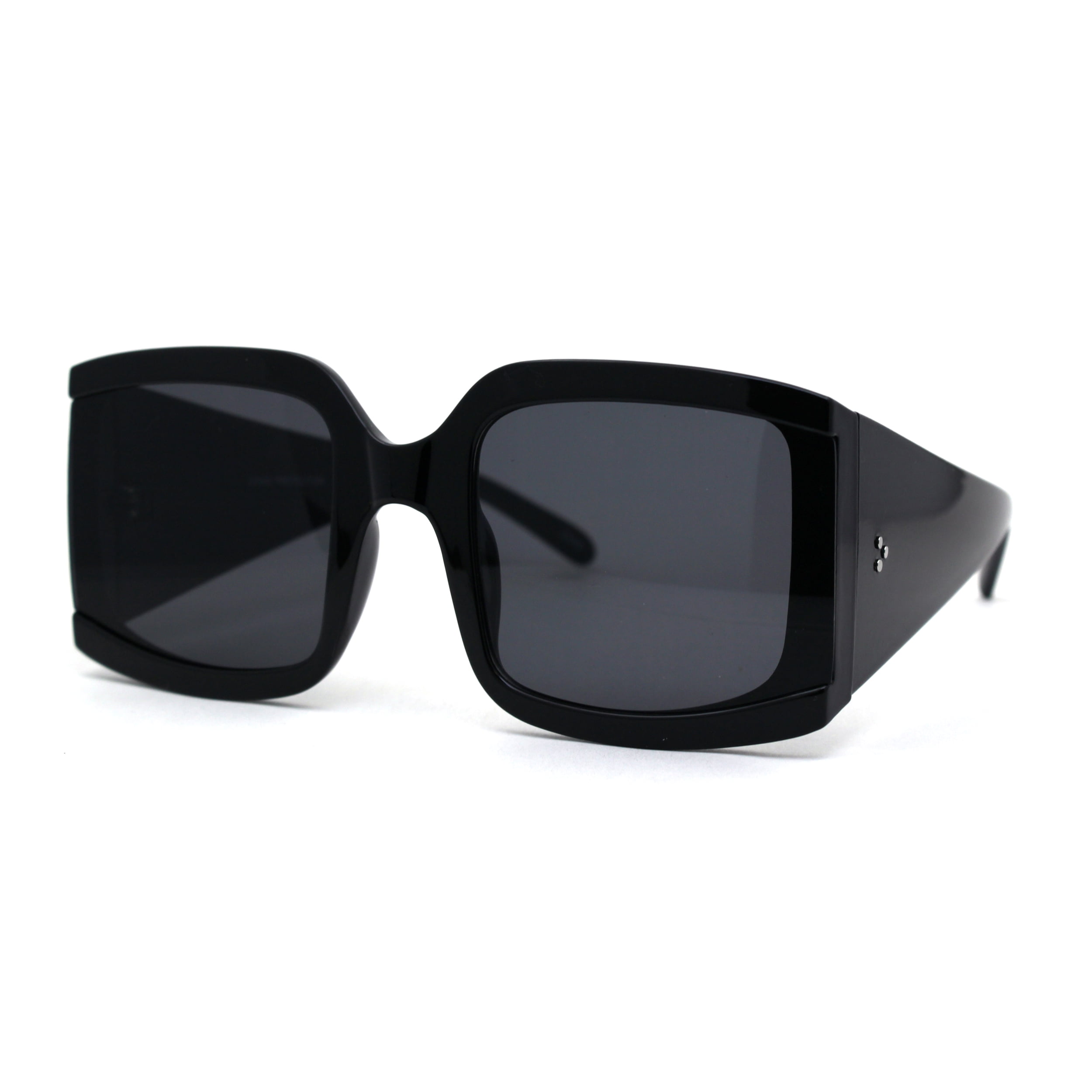 Women’s sunglasses smoke/black polymer frame black metal textured temple design Amazon.com: zeroUV Womens Oversized Metal Temple Bold Round  main image 4