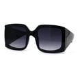 thumbnail image 1 of Womens Thick Temple Rectangular Butterfly Designer Sunglasses Black Smoke, 1 of 4
