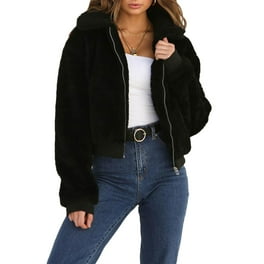 Womens Thick Warm Teddy Bear Pocket Fleece Jacket Coat Zip Up Outwear Overcoat Walmart