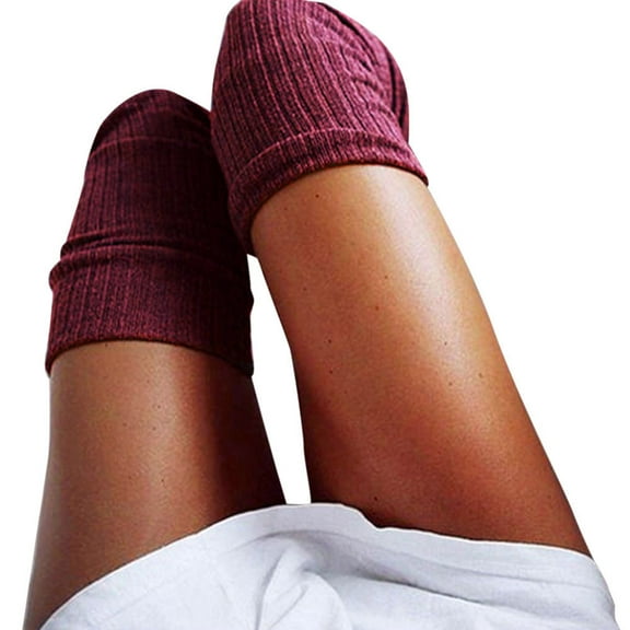 Womens Thigh High Over the Knee Socks Long Cotton Warm Stockings for Casual Wear