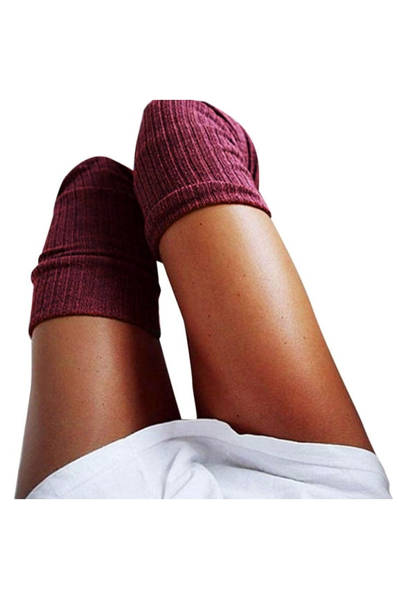 Womens Thigh High Over the Knee Socks Long Cotton Warm Stockings for Casual Wear