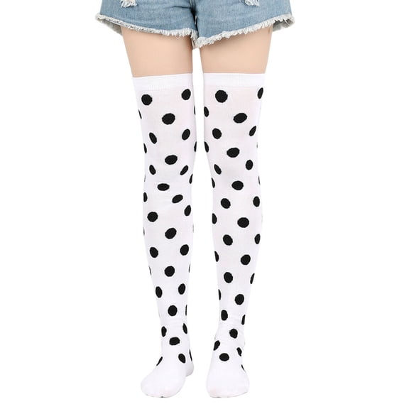 Womens Thigh High Socks Dot Stockings Over Knee High Socks for Christmas (WH2 One Size)