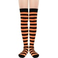 thumbnail image 1 of Womens Thigh High Socks Striped High Knee Socks Knee High Socks Long Socks Over the Knee Leg Warmers, 1 of 5
