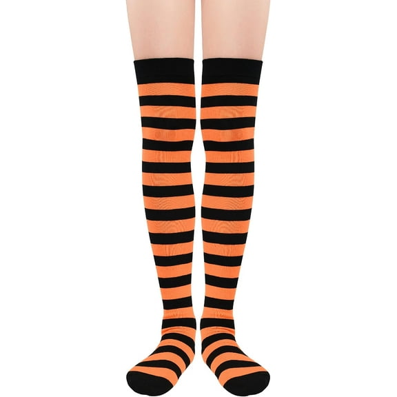 Womens Thigh High Socks Striped High Knee Socks Knee High Socks Long Socks Over the Knee Leg Warmers