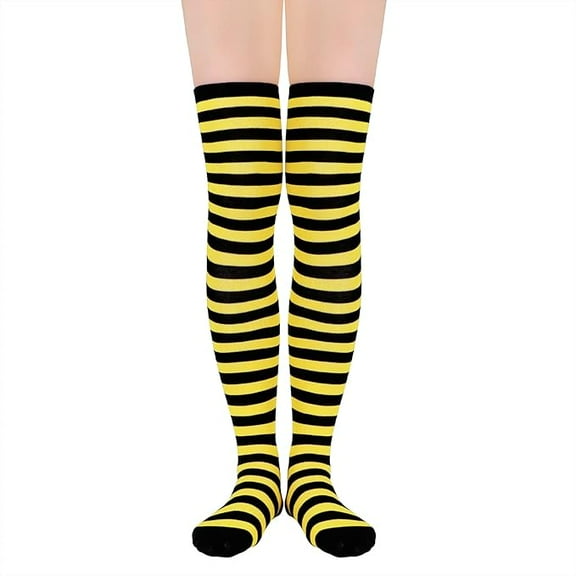 Womens Thigh High Socks Striped High Knee Socks Knee High Socks Long Socks Over the Knee Leg Warmers