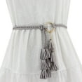 thumbnail image 1 of Womens Thin Belts,Faux Leather Wide Wrap Around Circle Belt with Tassels, Gold Belts for Defining Waistline, Elevating Outfits & Styling Maxi Dresses, Cocktail Attire Office Wear, Grey, 1 of 5