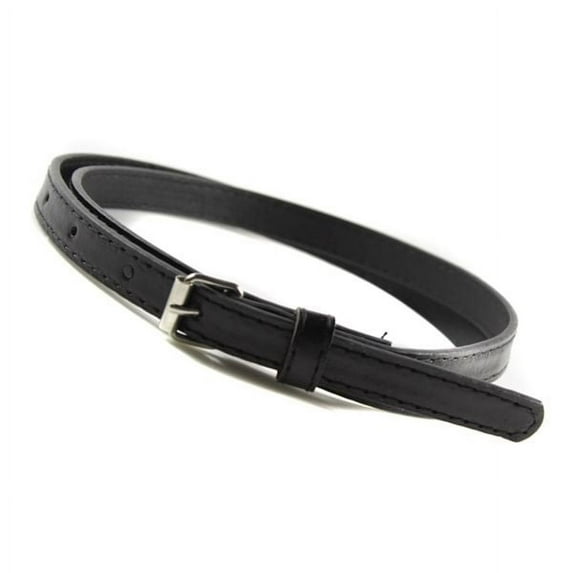 Womens Thin Belts Skinny Leather Belt with Gold Alloy Buckle