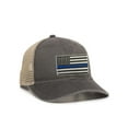 thumbnail image 1 of Womens Thin Blue Line USA Flag Ponytail Mesh Back Cap, 1 of 1