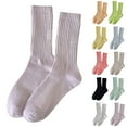 thumbnail image 1 of Womens Thin Cotton Bootie Socks Soft Above Ankle Crew Length, 1 of 5