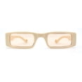 thumbnail image 1 of Womens Thin Narrow Rectangular Mod Sunglasses All Beige, 1 of 4