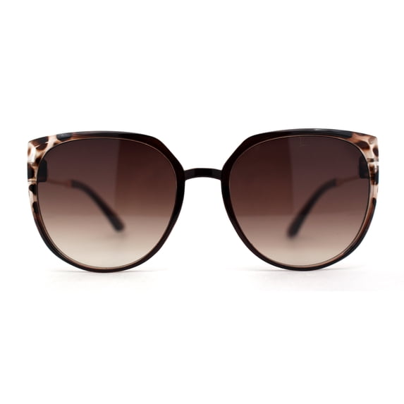 Womens Thin Oversize Cat Eye Butterfly 90s Designer Sunglasses All Brown