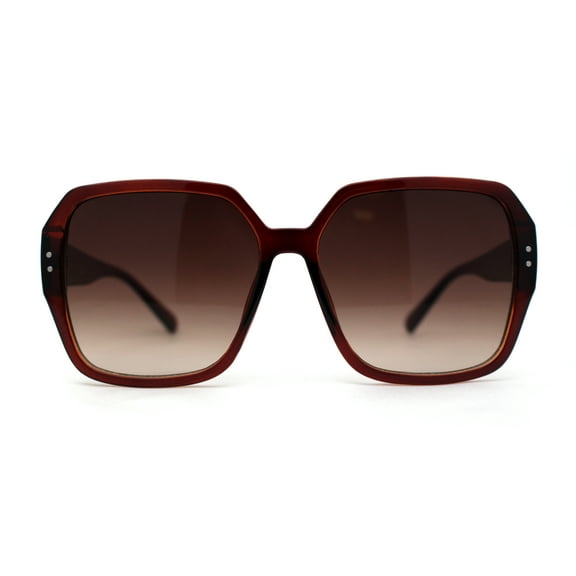 Womens Thin Plastic Oversize Butterfly Designer Sunglasses All Brown