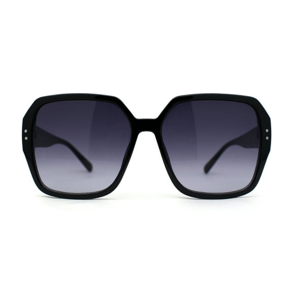 Womens Thin Plastic Oversize Butterfly Designer Sunglasses Black Smoke