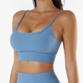thumbnail image 1 of Womens Thin Strap Sports Bra - Padded Wireless Square Neck Workout Yoga Bra, 1 of 6