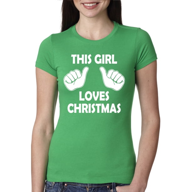 Womens This Girl Loves Christmas T Shirt Funny Holiday Shirt For Women