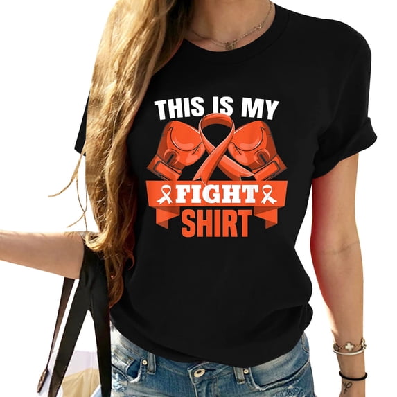 Womens This Is My Fight Shirt Leukemia Cancer Fighter Strong T-Shirt Black 2X-Large