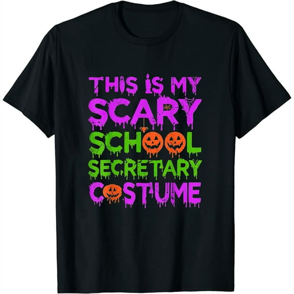 Womens This Is My Scary School Secretary Costume Halloween T-Shirt Black X-Large