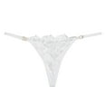 thumbnail image 1 of VONCOS Womens Thong Sheer Embroidered White - Seamless No Show Underwear, Soft Stretch Invisible Panties with Leaf Design for Everyday S M L,Size L, 1 of 2