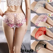 iEFiEL Womens Latex Underwear with Garter Clips Exotic Lingerie High Waist  Open Crotch Thong Panties Rave Dance Clubwear Pink L