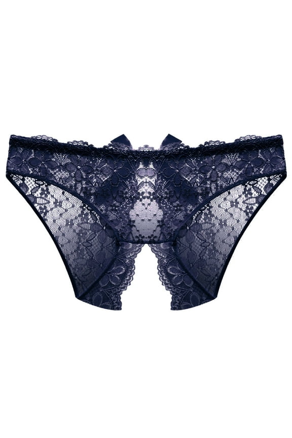 Womens Thong Underwear Low Rise Lacy Panties Cut out Mesh Underwear Crotchless Panties for Women Bikini Panties for Women
