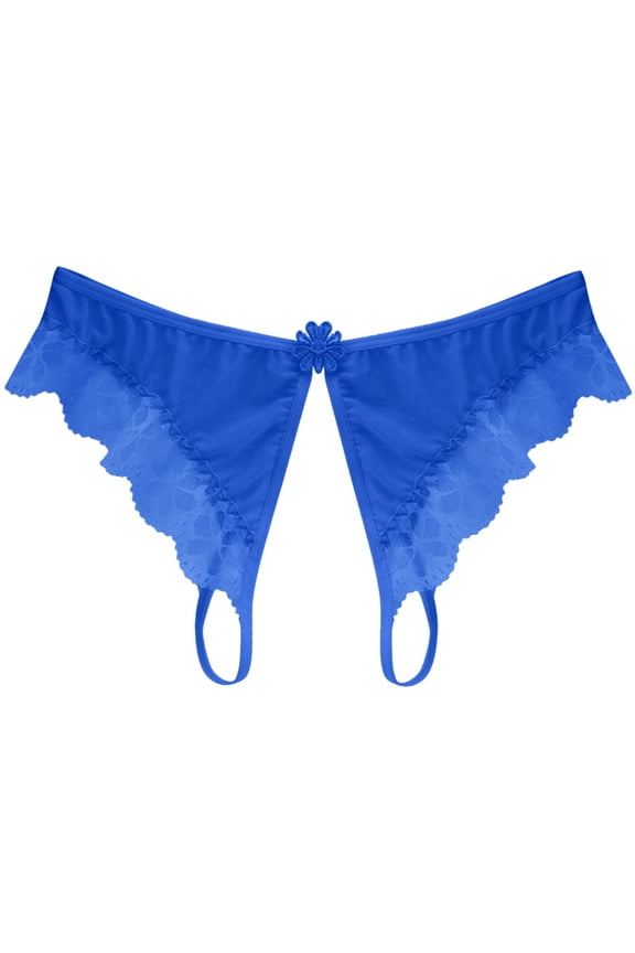 Womens Thongs Underwear Low Rise Lace Thongs Cut out Mesh Underwear Crotchless Panty Sheer Panties for Women