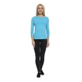 thumbnail image 1 of Womens Three Quarter Sleeve Blouse Casual Wear, S, Dark Turquoise, by Ambesonne, 1 of 4