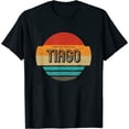 thumbnail image 1 of Womens Tiago Name Retro Vintage Sunset Limited Edition T-Shirt Black Large, 1 of 5