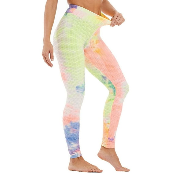 Womens Tie Dye Butt Lift Tik Tok Yoga Pants