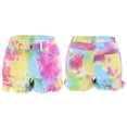 thumbnail image 1 of Womens Tie Dye Ripped Denim Shorts Pink S, 1 of 4