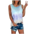 thumbnail image 1 of Womens Tie Dye Tank Top Summer Tank Tops for Women Ruched Womens Tees Gradient Color Tank Top Cami Tank Tops for Women Plus Size Tank Tops Blue XL, 1 of 3