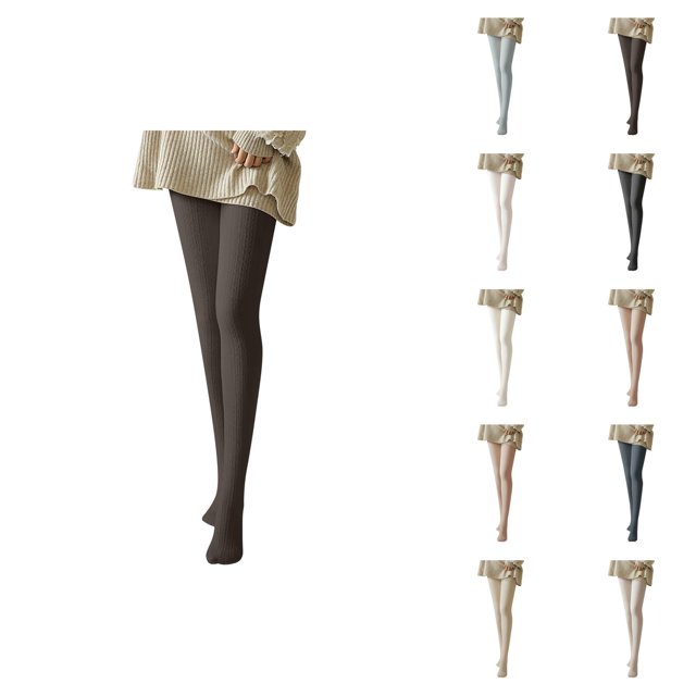 Womens Tights 2026 Fall Winter Cute Cable Knit Soft Stockings Leggings Pantyhose Opaque Tights
