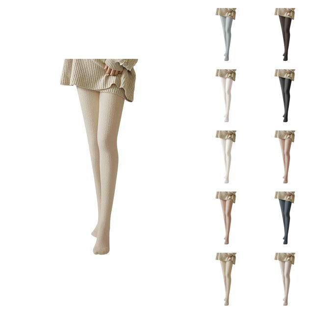 Womens Tights 2026 Fall Winter Cute Cable Knit Soft Stockings Leggings Pantyhose Opaque Tights