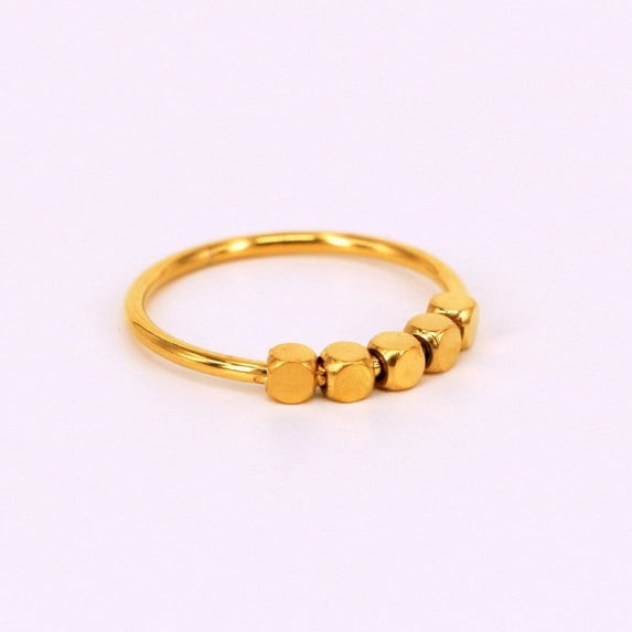 Womens Titanium Steel Ring 24K Gold Plated Electroplated Ring Durable Elegant Band Perfect Gift for Her Fashion Jewelry Ring