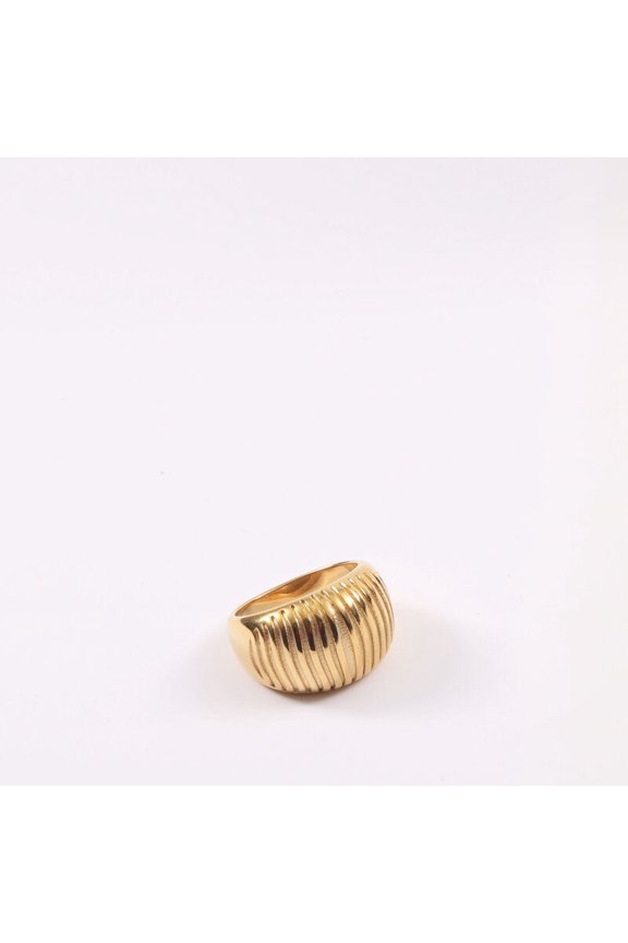 Womens Titanium Steel Ring Gold Geometric Index Finger Ring Fashion Retro Lantern Design Jewelry Gift for Her