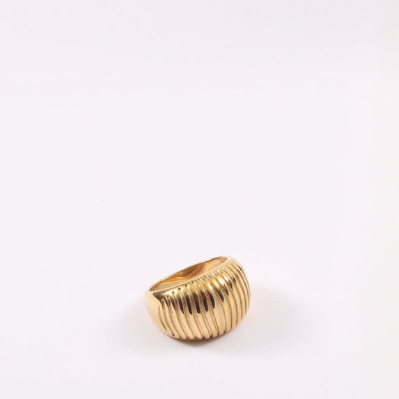 Womens Titanium Steel Ring Gold Geometric Index Finger Ring Fashion Retro Lantern Design Jewelry Gift for Her