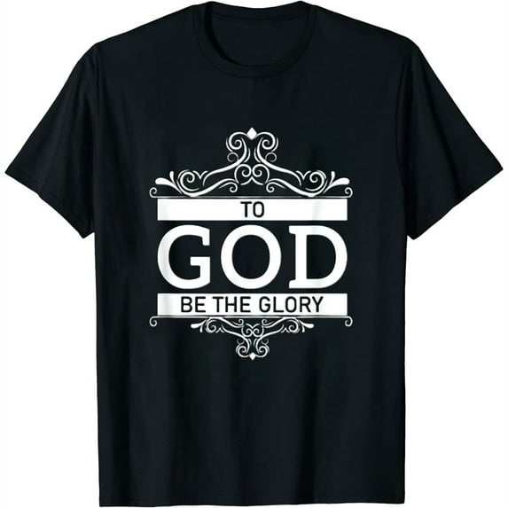Womens To God Be The Glory T-Shirt Black Small