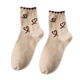 thumbnail image 1 of Womens To Keep Warm Sock Stripe Lightweight Cotton Socks One Size, 1 of 5