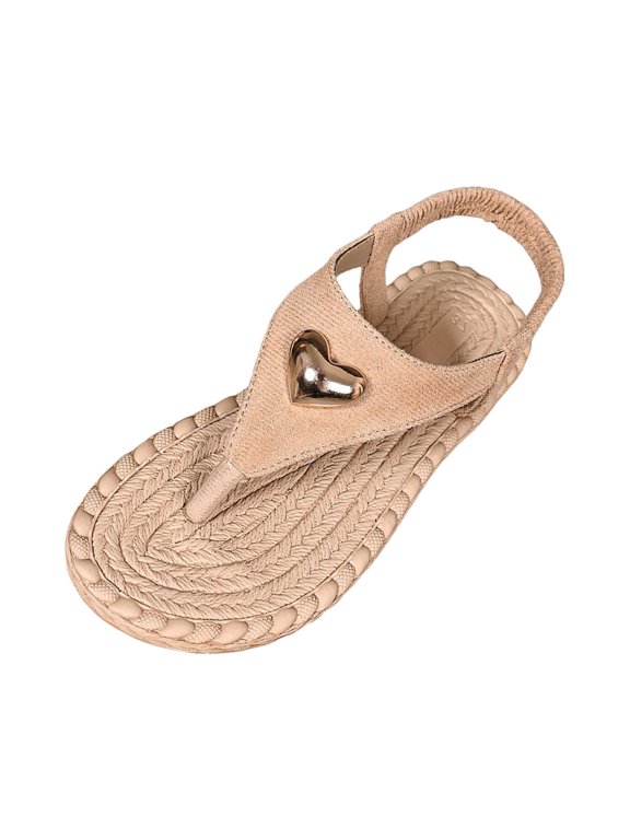 Womens Toe Ring Flat Sandals Comfortable Flip Flops T Strap Footbed Sandals Ankle Strap Summer Beach Shoes