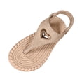 thumbnail image 1 of Womens Toe Ring Flat Sandals Comfortable Flip Flops T Strap Footbed Sandals Ankle Strap Summer Beach Shoes, 1 of 9