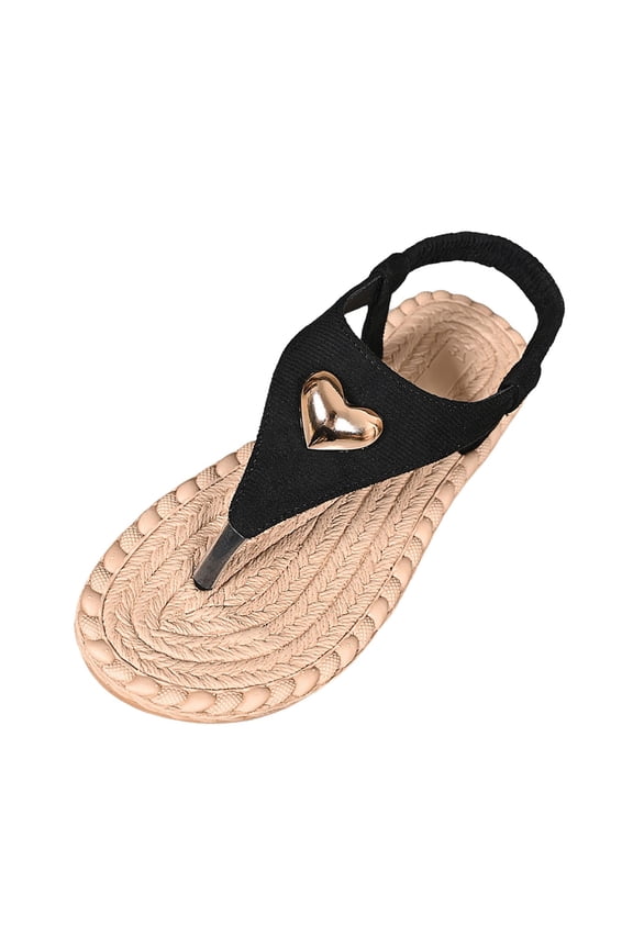 Womens Toe Ring Flat Sandals Comfortable Flip Flops T Strap Footbed Sandals Ankle Strap Summer Beach Shoes