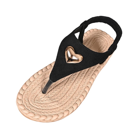 Womens Toe Ring Flat Sandals Comfortable Flip Flops T Strap Footbed Sandals Ankle Strap Summer Beach Shoes