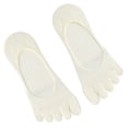 thumbnail image 1 of Womens Toe Separated Invisible Socks Breathable Cotton Silicone Grip Antislip Low Cut Not Show Design Boat Socks Hosiery, 1 of 9