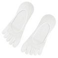thumbnail image 1 of Womens Toe Separated Invisible Socks Breathable Cotton Silicone Grip Antislip Low Cut Not Show Design Boat Socks Hosiery, 1 of 8