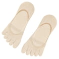 thumbnail image 1 of Womens Toe Separated Invisible Socks Breathable Cotton Silicone Grip Antislip Low Cut Not Show Design Boat Socks Hosiery, 1 of 8
