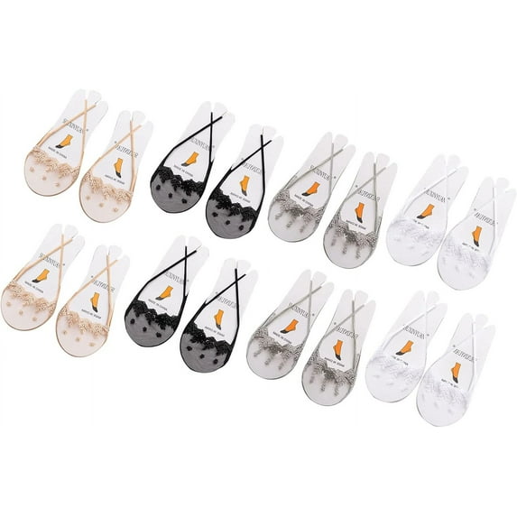 Womens Toe Topper Liner Half Socks Ultra Low Cut No Show Half Ship Socks with Sling Back